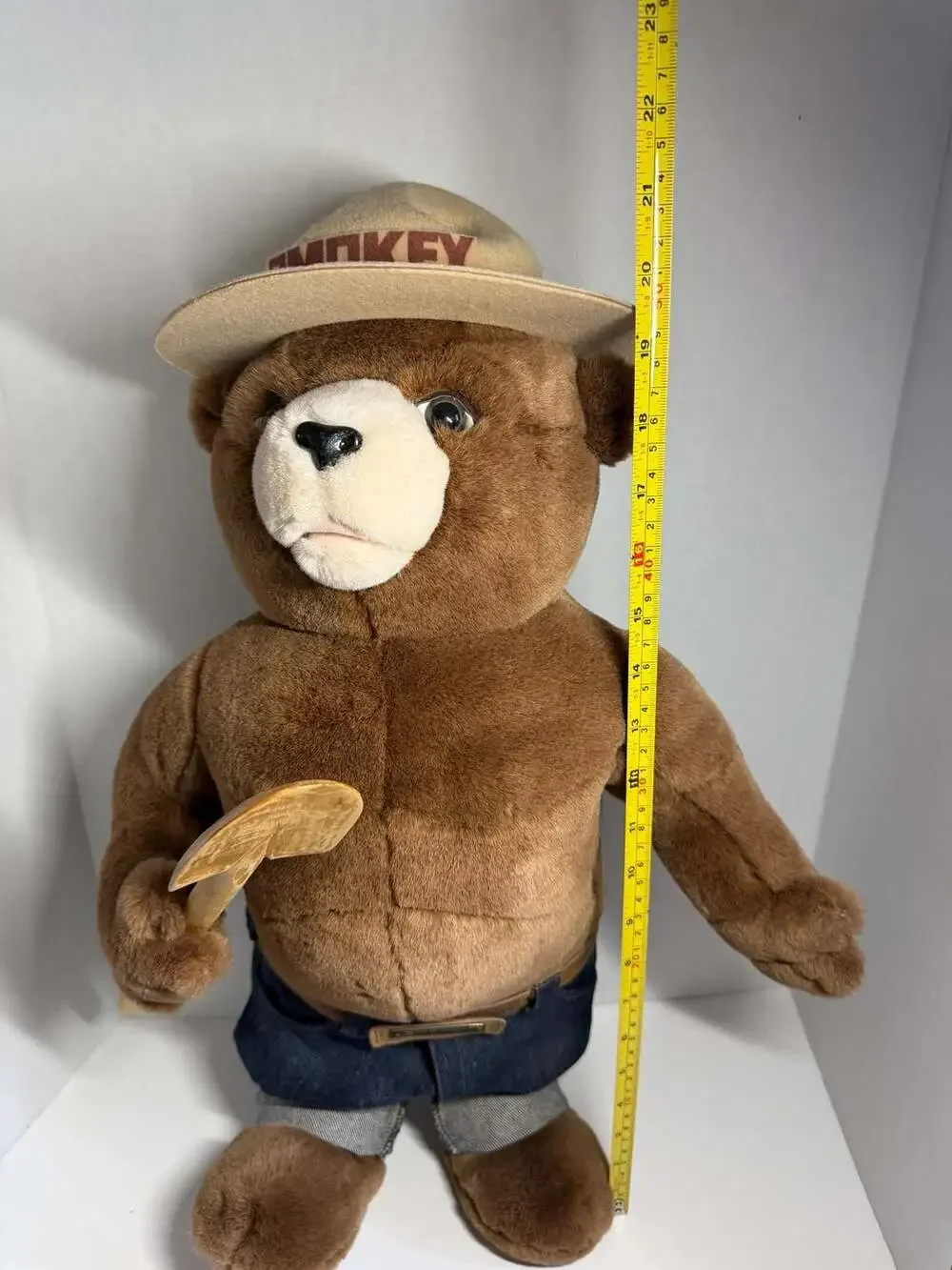 Vintage 1994 J.J. Wind Smokey Bear 50th Anniversary Plush Doll with Shovel